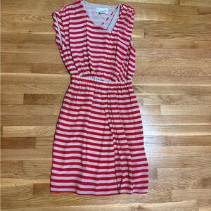 Anthropologie Leifsdottir Piano Red and Creme Striped Dress